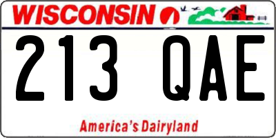 WI license plate 213QAE