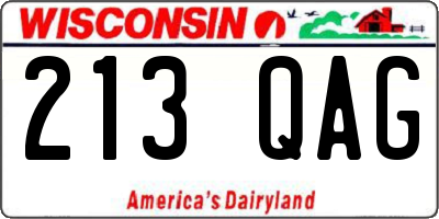 WI license plate 213QAG