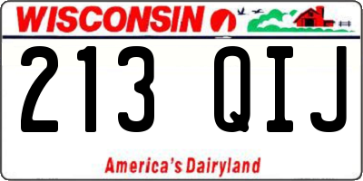 WI license plate 213QIJ