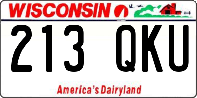 WI license plate 213QKU