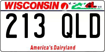 WI license plate 213QLD