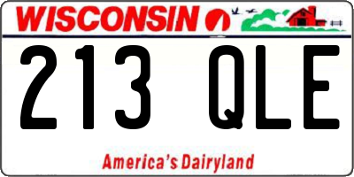 WI license plate 213QLE