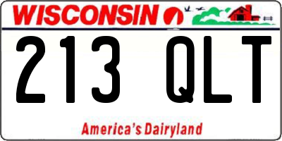WI license plate 213QLT