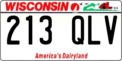 WI license plate 213QLV