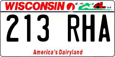 WI license plate 213RHA