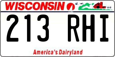 WI license plate 213RHI