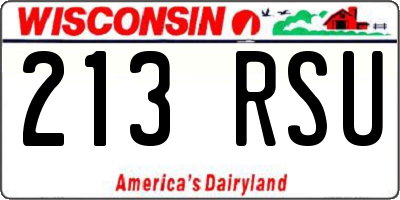 WI license plate 213RSU