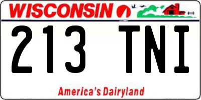 WI license plate 213TNI