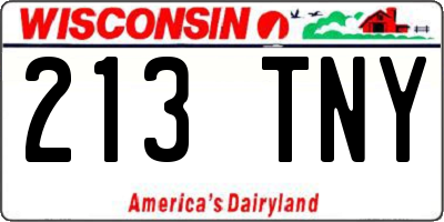 WI license plate 213TNY