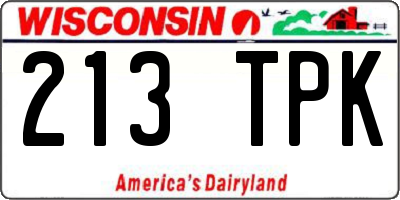 WI license plate 213TPK
