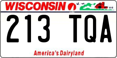 WI license plate 213TQA