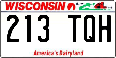 WI license plate 213TQH
