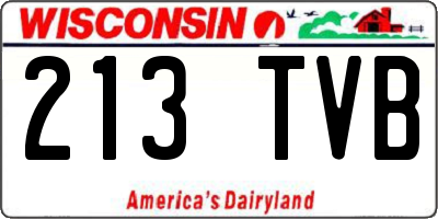 WI license plate 213TVB
