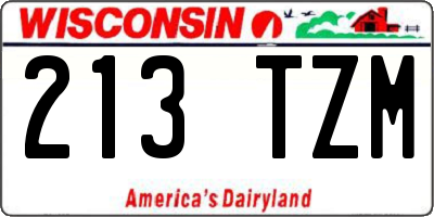 WI license plate 213TZM
