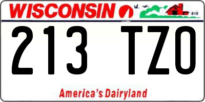 WI license plate 213TZO