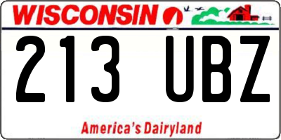 WI license plate 213UBZ