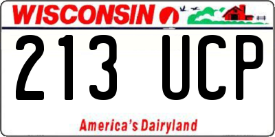 WI license plate 213UCP