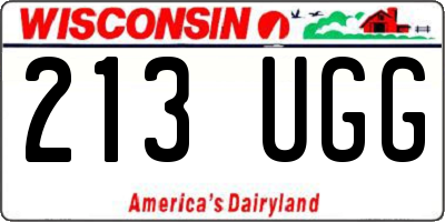 WI license plate 213UGG