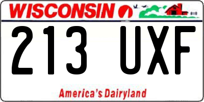 WI license plate 213UXF