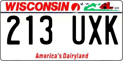 WI license plate 213UXK