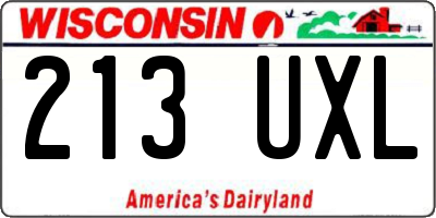WI license plate 213UXL