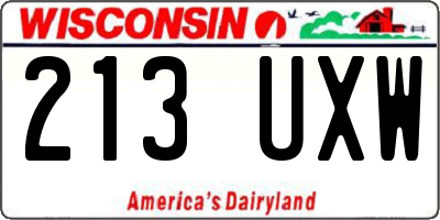 WI license plate 213UXW