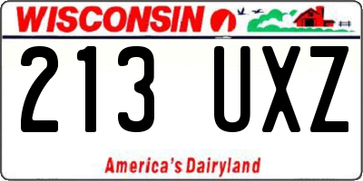 WI license plate 213UXZ
