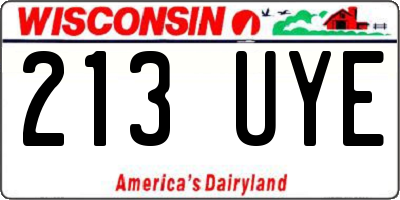 WI license plate 213UYE