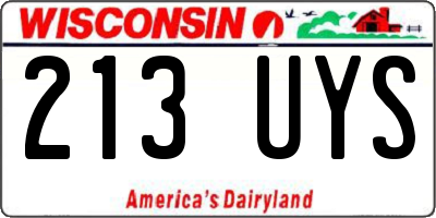WI license plate 213UYS