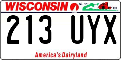 WI license plate 213UYX