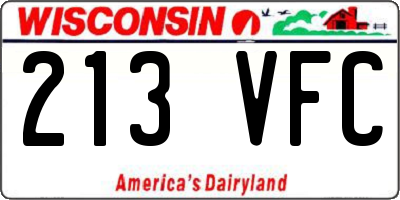 WI license plate 213VFC