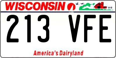WI license plate 213VFE