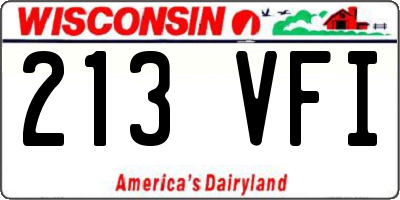 WI license plate 213VFI