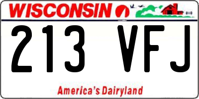 WI license plate 213VFJ