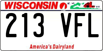 WI license plate 213VFL