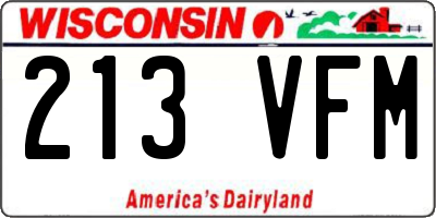 WI license plate 213VFM