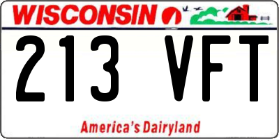 WI license plate 213VFT
