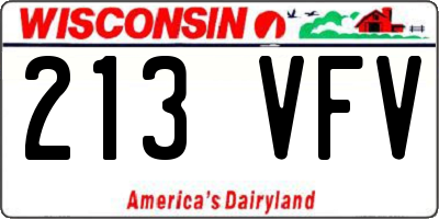 WI license plate 213VFV