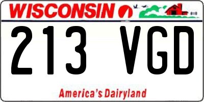 WI license plate 213VGD