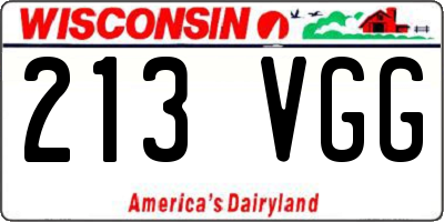WI license plate 213VGG