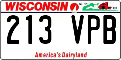 WI license plate 213VPB