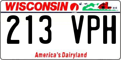 WI license plate 213VPH