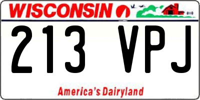 WI license plate 213VPJ