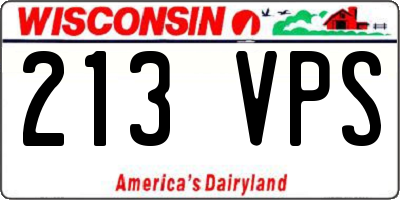 WI license plate 213VPS