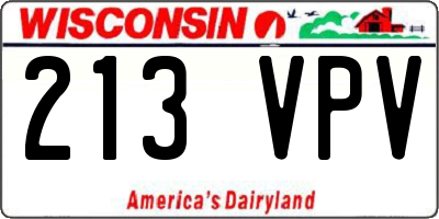 WI license plate 213VPV