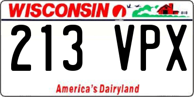 WI license plate 213VPX
