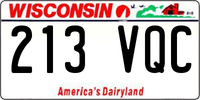 WI license plate 213VQC