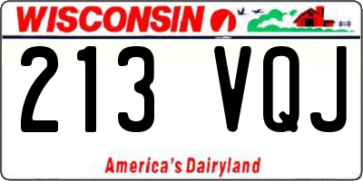 WI license plate 213VQJ