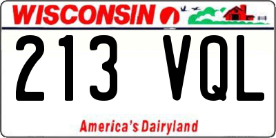WI license plate 213VQL