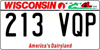 WI license plate 213VQP